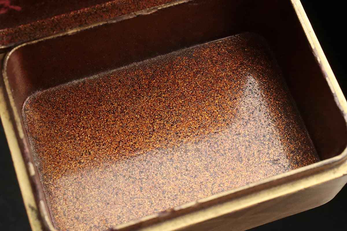 文箱 260723-7江戸時代 日本漆 塗金蒔絵牡丹唐草紋内梨地