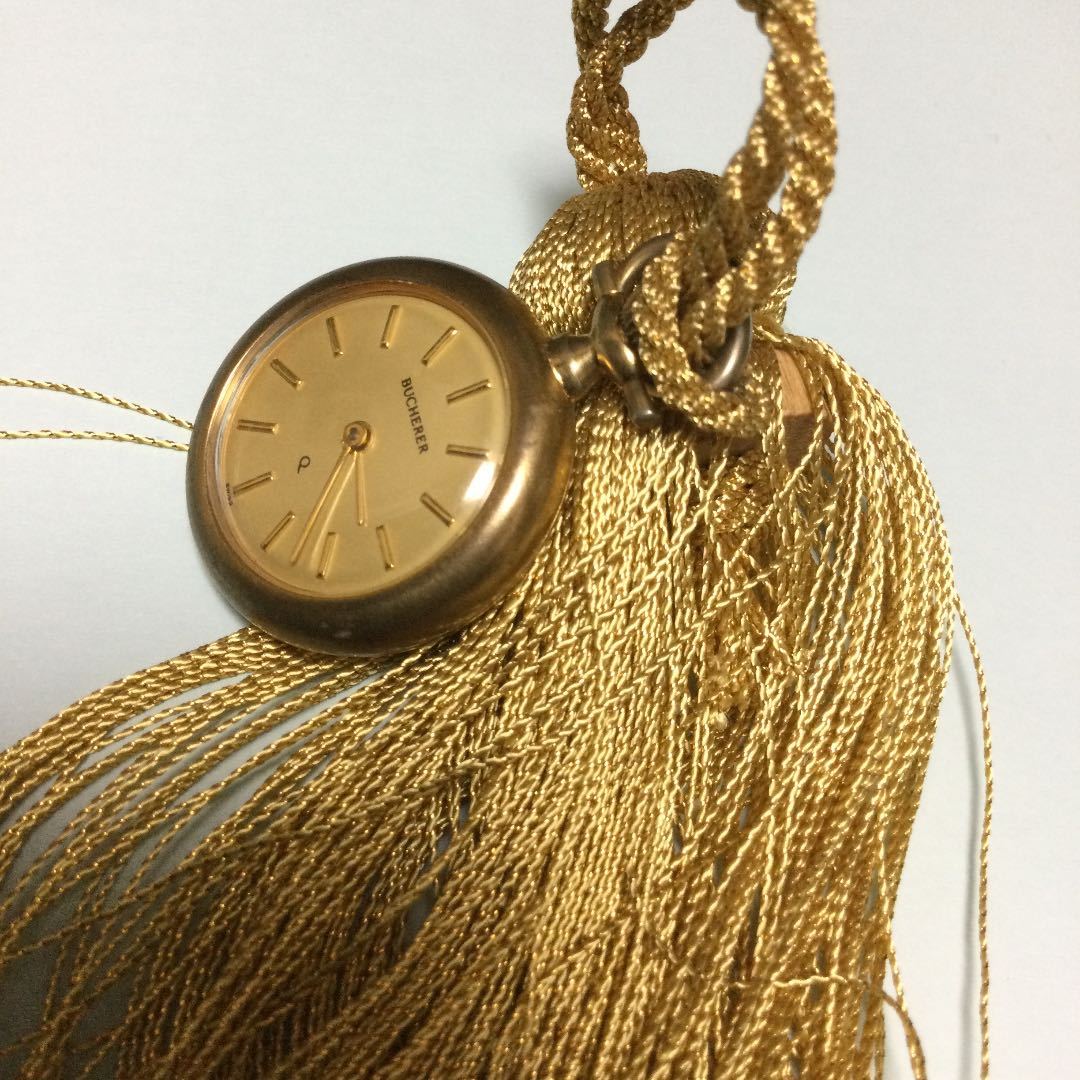 BUCHERER ブッフェラー 手巻き 時計 ペンダント チェーン ネックレス
