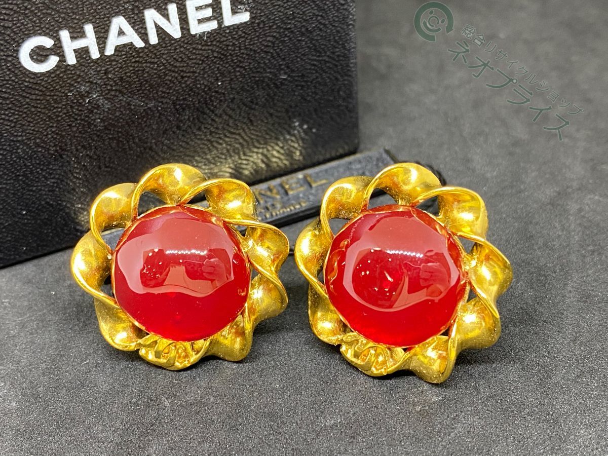シャネル ココマーク CHANEL イヤリング ピアス ラインストーン - GP 
