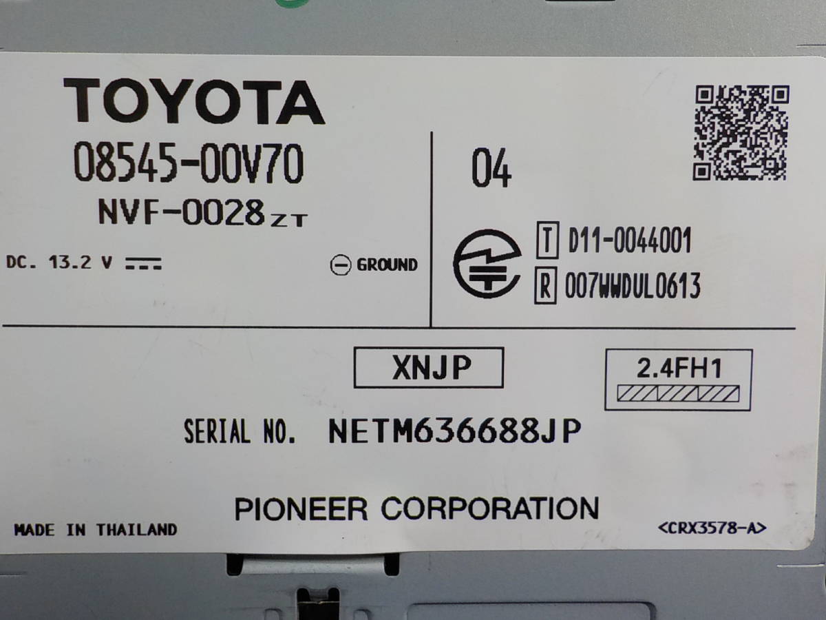 TOYOTA純正 NSCD-W66 (08605-00A60) 7インチVGA⁄ワンセグ⁄CD⁄Bluetooth