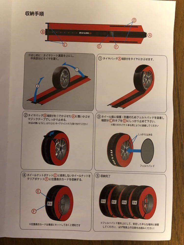NISMO 4個セット タイヤバック ニスモ タイヤバッグ Nismo レッド