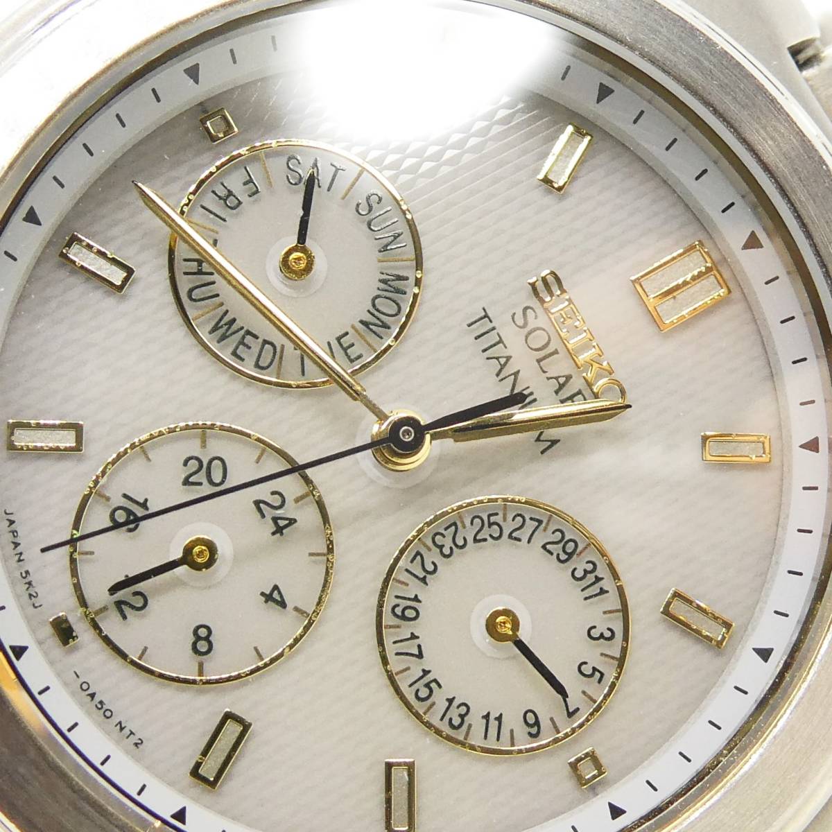 現状稼働中 1円 SEIKO セイコー SOLAR ソーラー TITANIUM チタニウム 