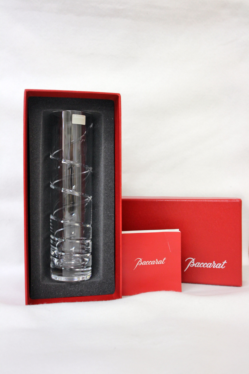 ▽キズあり▽Baccarat バカラ 花瓶 オルグ スパイラル フラワー ベース