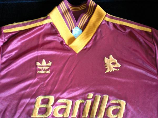 adidas(アディダス)ASローマ半袖ユニフォーム/英国製 Barilla(セリエA