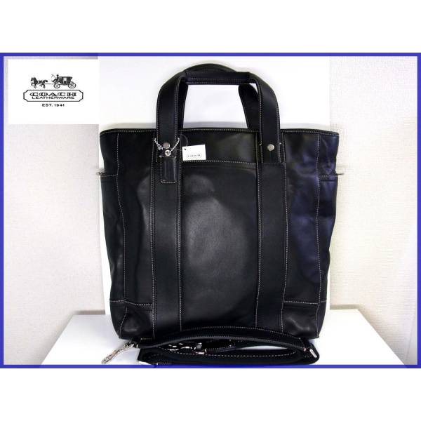 ☆COACH コーチ F70102 大型 2Way ドラフト レザートート 黒☆(トート 