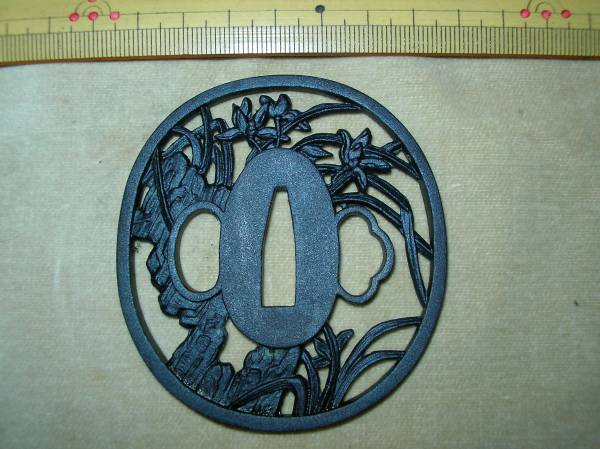 ステンレス製　鍔　蘭　岩　現代　マイコレクション