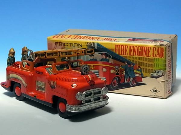 野村トーイ 消防自動車 ブリキ No.3 1970年代 ブリキ 1950年代 野村トーイ 消防車 立体消防士 箱付(自動車)｜売買