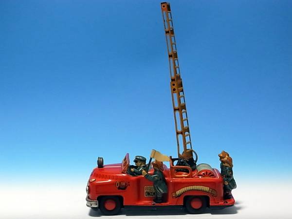 ブリキ 1950年代 野村トーイ 消防車 立体消防士 箱付(自動車)｜売買