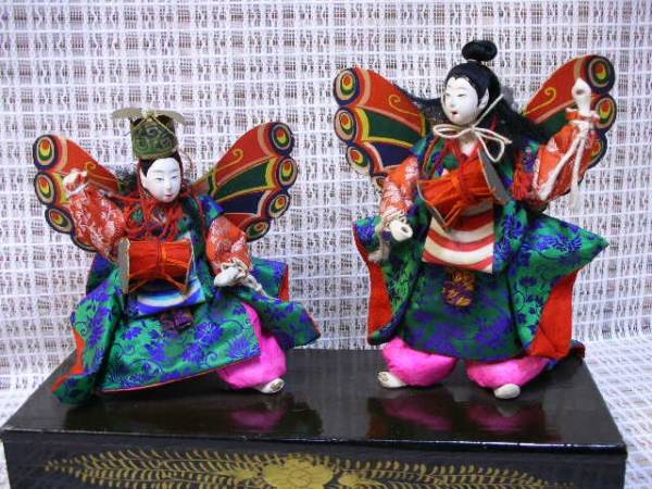 時代雛人形 胡蝶の舞：内裏雛お雛様日本人形市松人形戦前_1