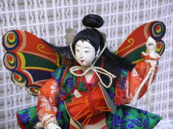 時代雛人形 胡蝶の舞：内裏雛お雛様日本人形市松人形戦前_2