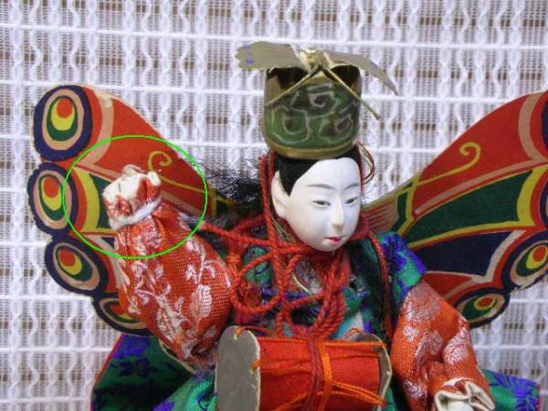 時代雛人形 胡蝶の舞：内裏雛お雛様日本人形市松人形戦前_3