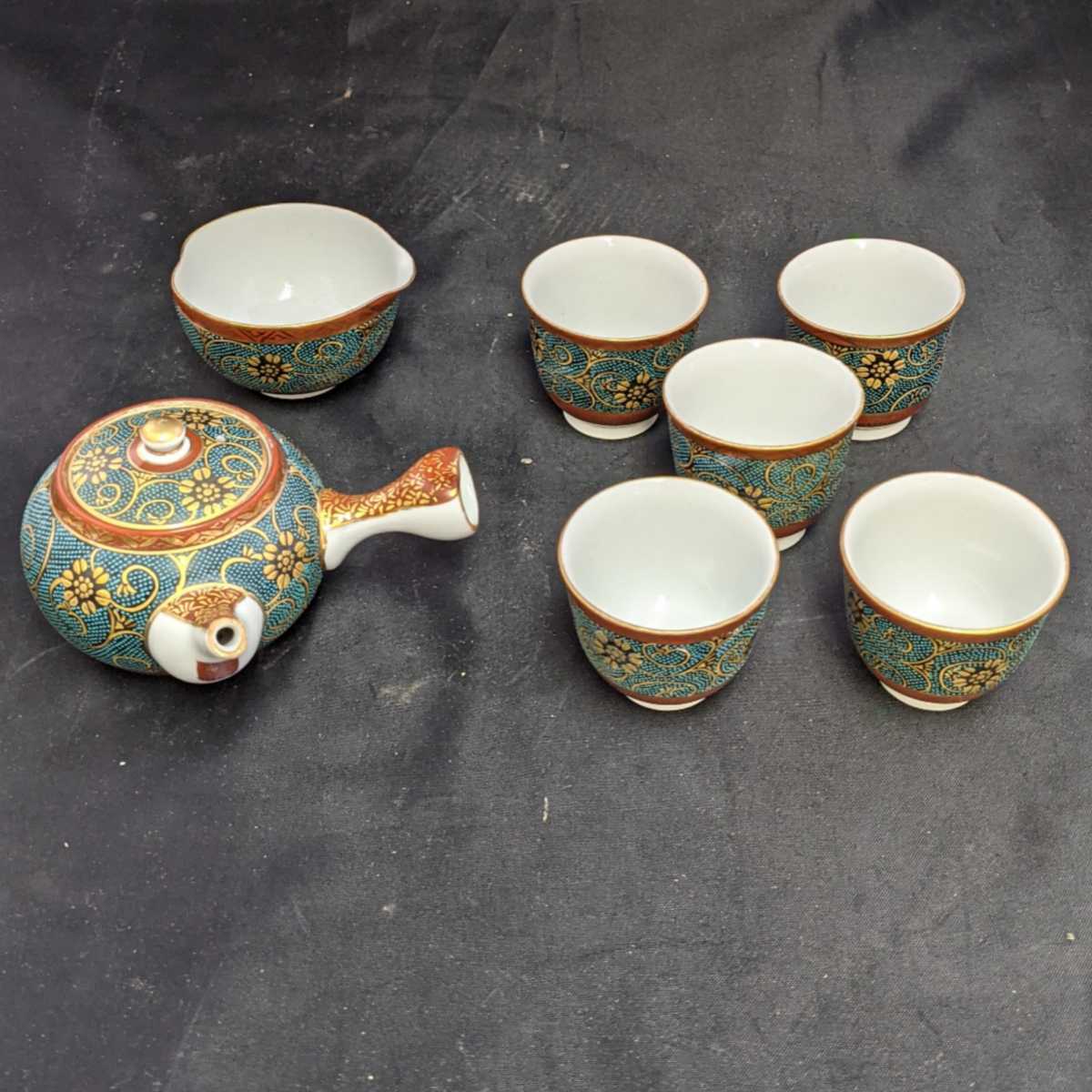 九谷焼 青粒 青粒鉄仙 - 茶器揃 : 茶器 Yahoo!オークション 煎茶道具 