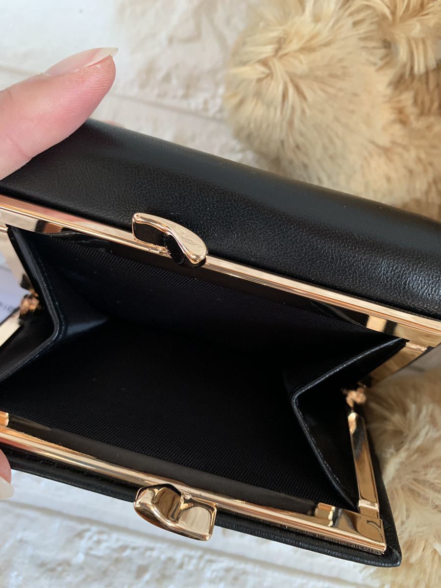 VivienneWestwood レザー3折財布 ブラック がま口 小型財布 13vv109