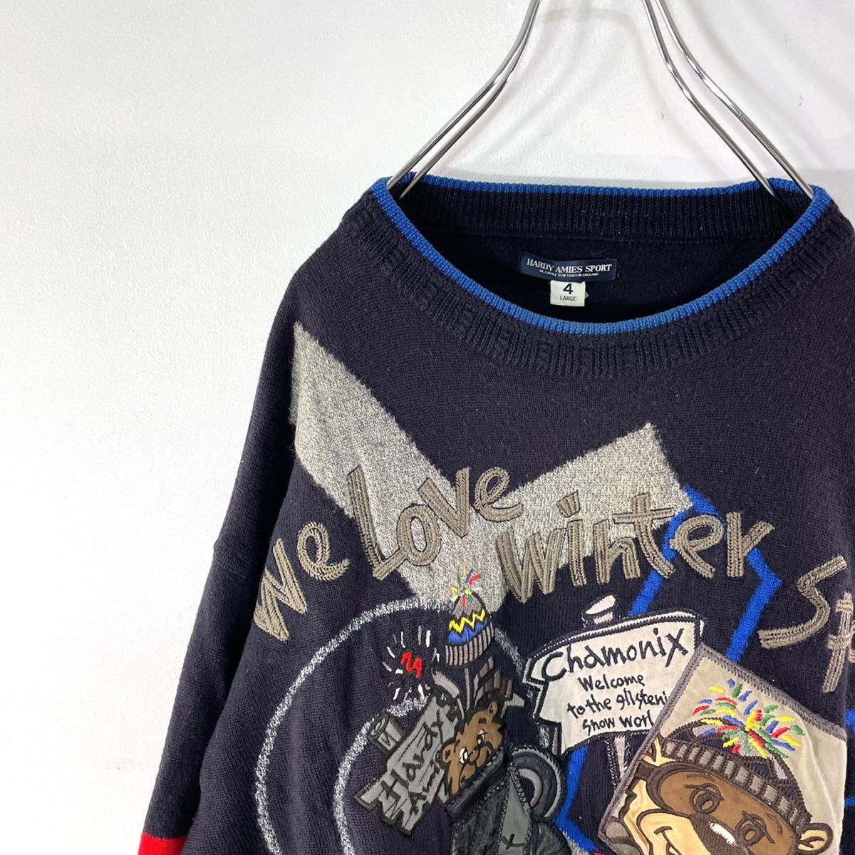 HARDY AMIES SPORT ハーディ エイミス セーター ニット ネイビー 