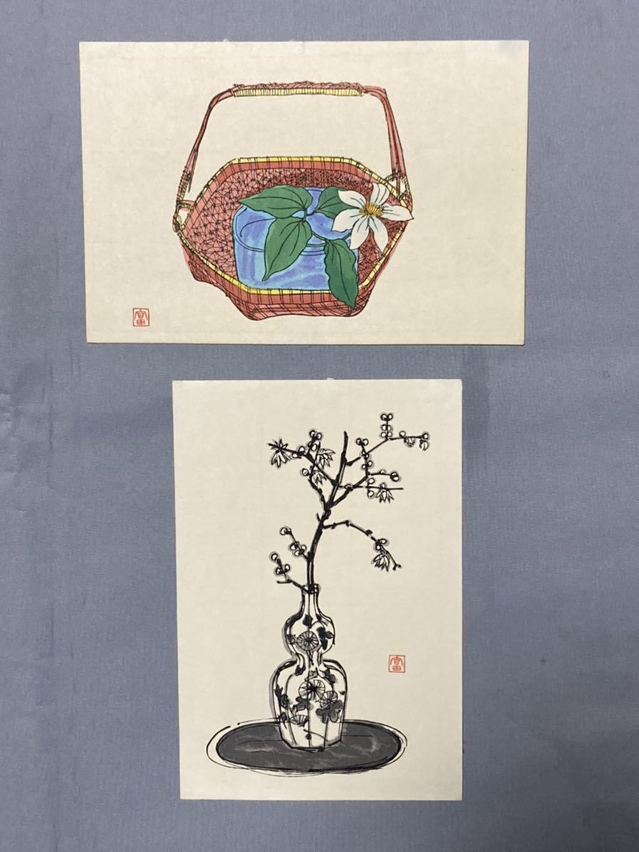 人間国宝 富本憲吉「つぼ」木版画 加藤版画研究所 額入 人間国宝