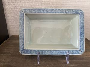 東】 清時代 青花透彫水盤 唐物 中国美術 ◇ 水盤 植木鉢 盆栽鉢