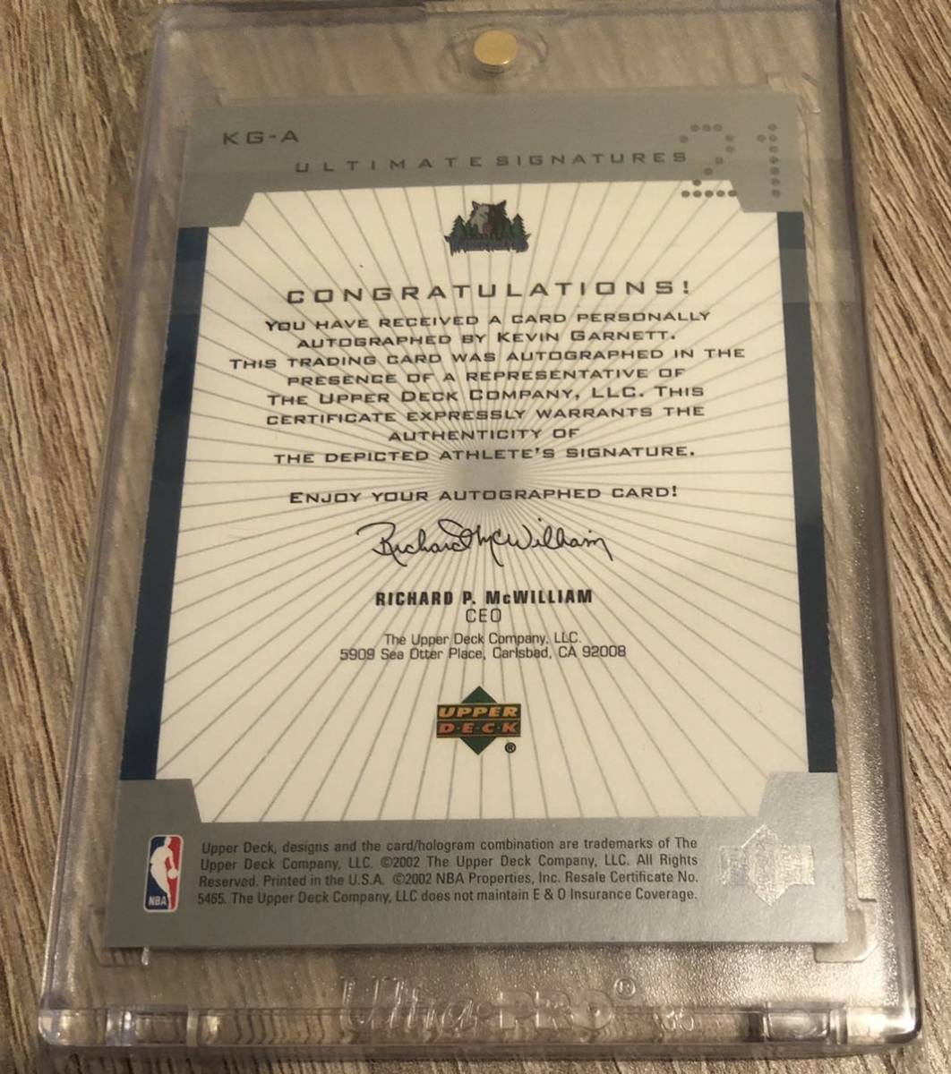 0102 UD Ultimate Collection Kevin Garnett Auto ケビン ・ガーネット