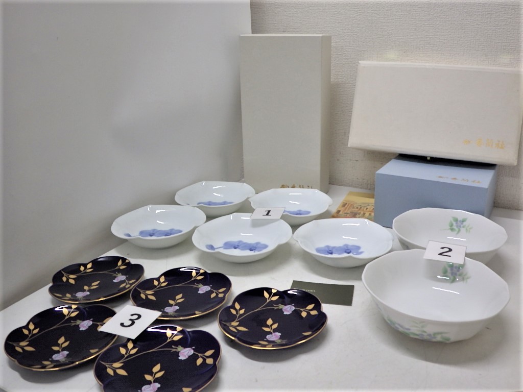 有田焼 香蘭社 九谷焼 花工房 箸 皿 ￼まとめ売り 陶器 花柄 計六品