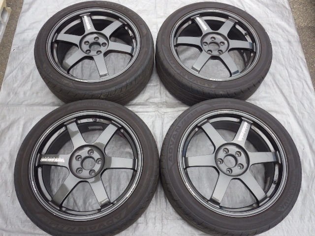 BR BM レガシィ ボルク TE37 SAGA ガンメタ ホイール 18×7.5J＋48 [18LE1]