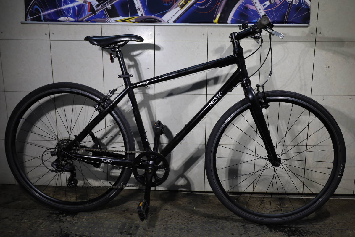 人気良品！NESTO VACANZE アルミ 700C シマノ7速 480mm BLACK色 クロス