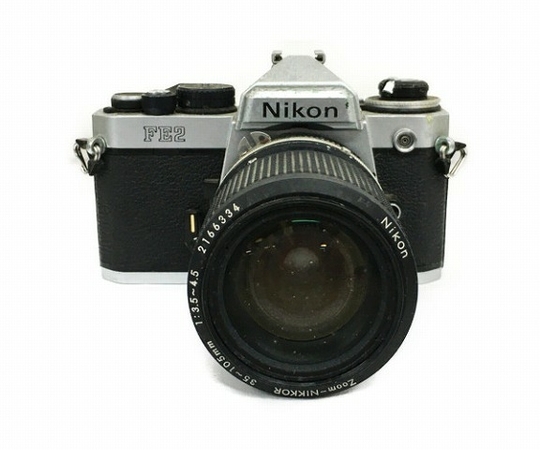 ジャンク品　Nikon FE2一眼レフカメラ 35-105mmレンズ付き Nikon FE2 35-105mm 1:3.5-4.5 カメラ レンズ セット ジャンク