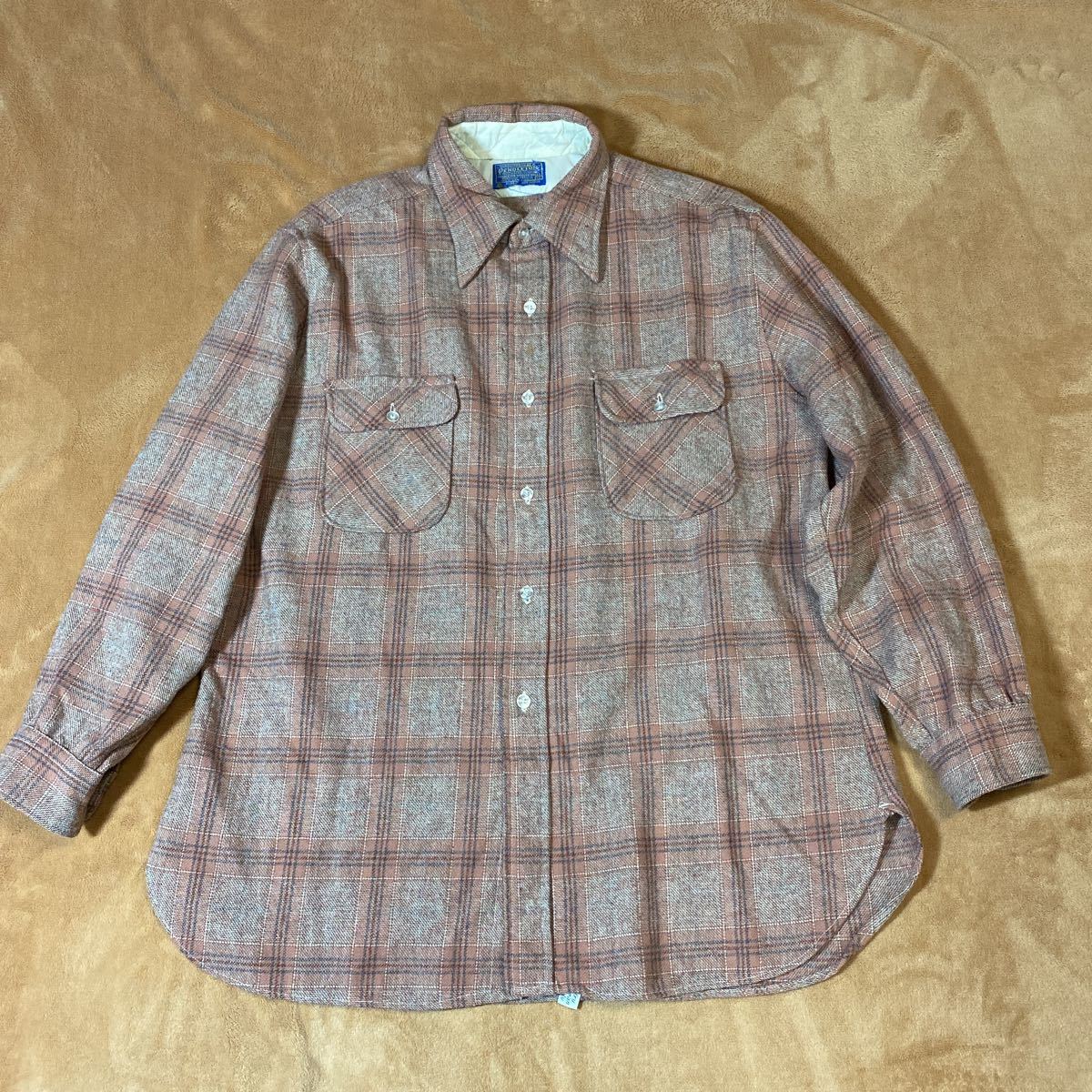 ペンドルトン PENDLETON チェック 長袖シャツ ピンクグレー系 サイズXL 古着