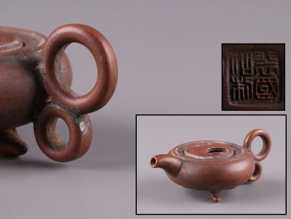 中国古玩 唐物 煎茶道具 朱泥 紫泥 紫砂壷 茶壷 急須 在