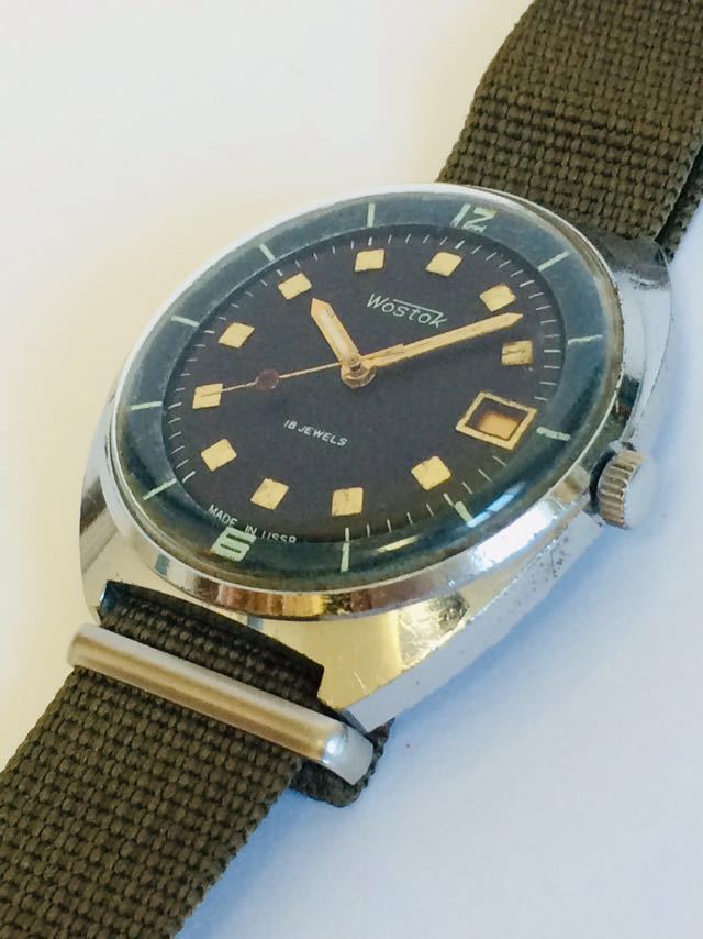 WOSTOK アンティーク 手巻ダイバー 18石 可動品 SEIKO セイコー シチズン インナーベゼル