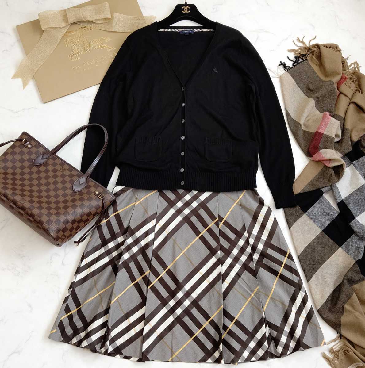 大きいサイズ 良品 BURBERRY LONDON ハーバリーロンドン カーディガン 