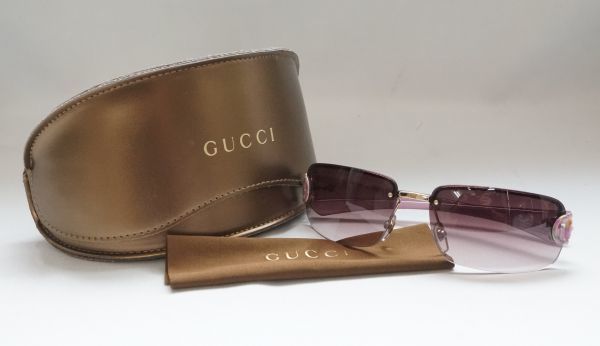 美品 GUCCI グッチ サングラス GG2744 ホースビット パープル系