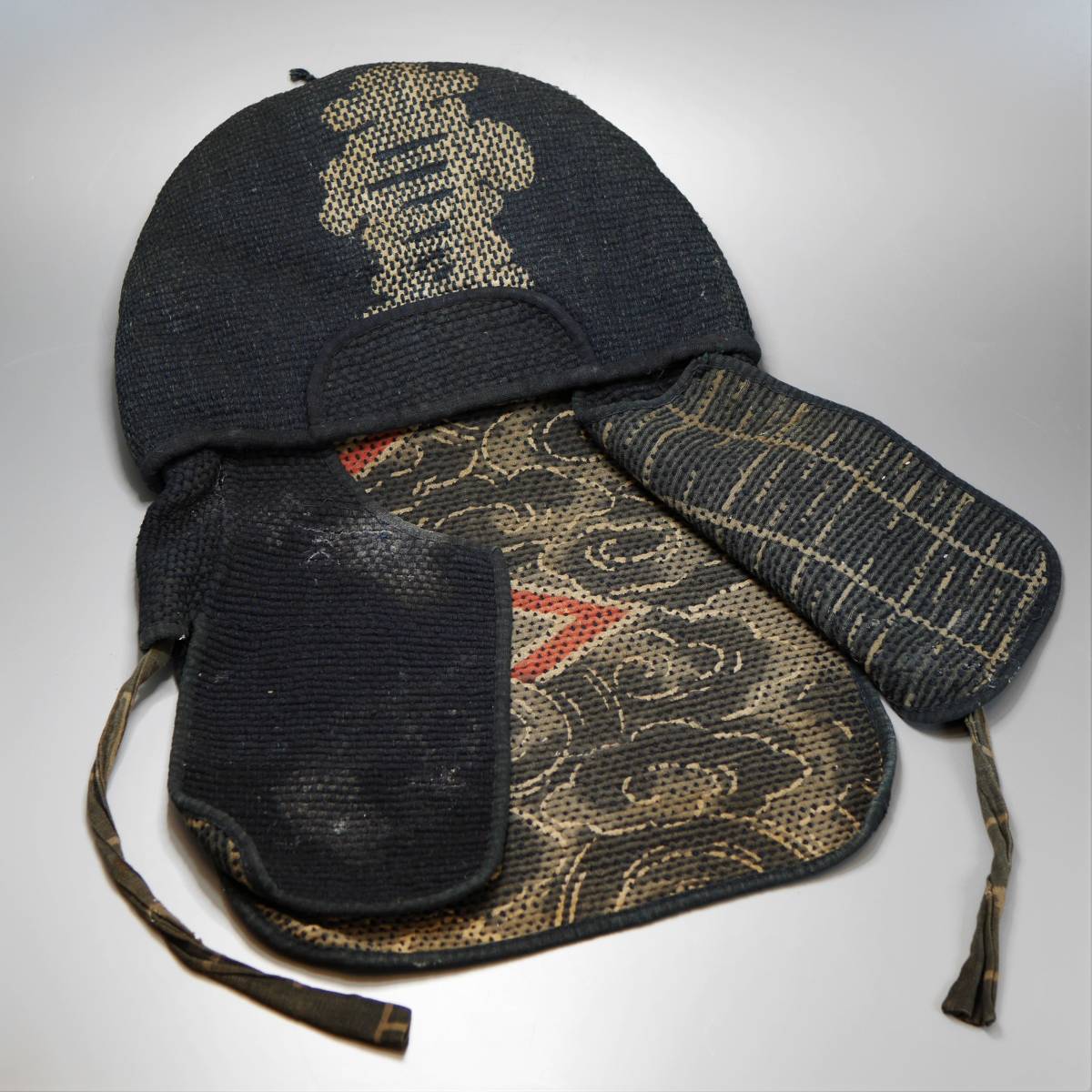 旧家から～◇ 火消し 帽子 古布 藍染 消防 着物 半纏 明治期