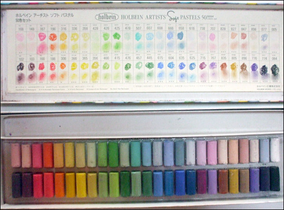 【ホルベイン　ソフトパステル　50色セット　中古】_1