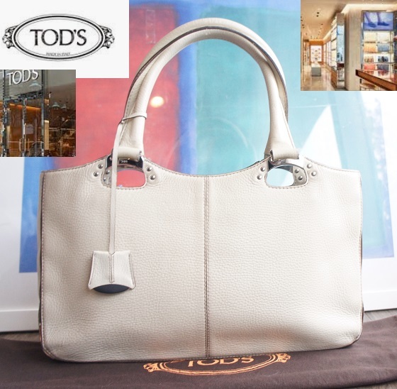 TOD'Sトッズ/レザーショルダーバッグ/WH