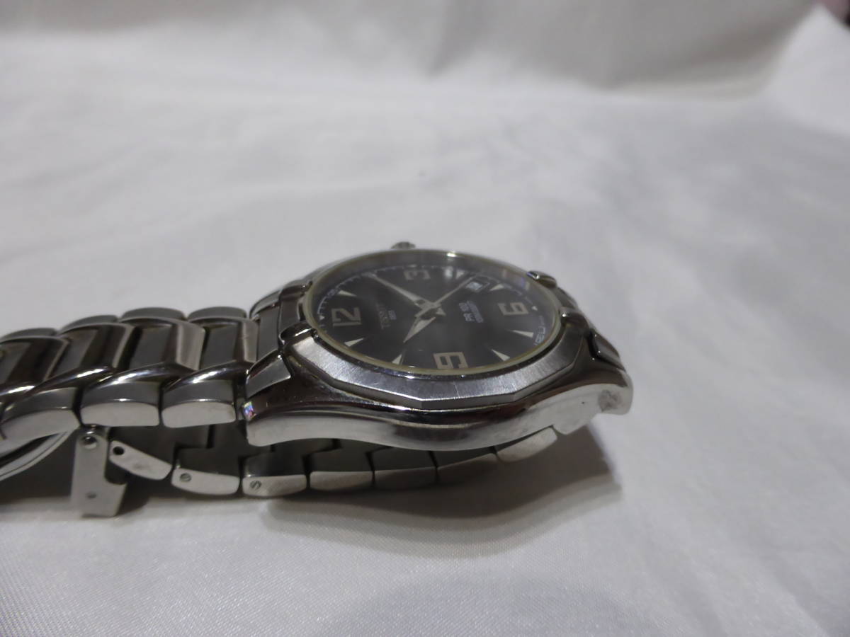 メンズ 美品 TISSOT ティソ PR100 クォーツ 黒文字盤 全コマ付き