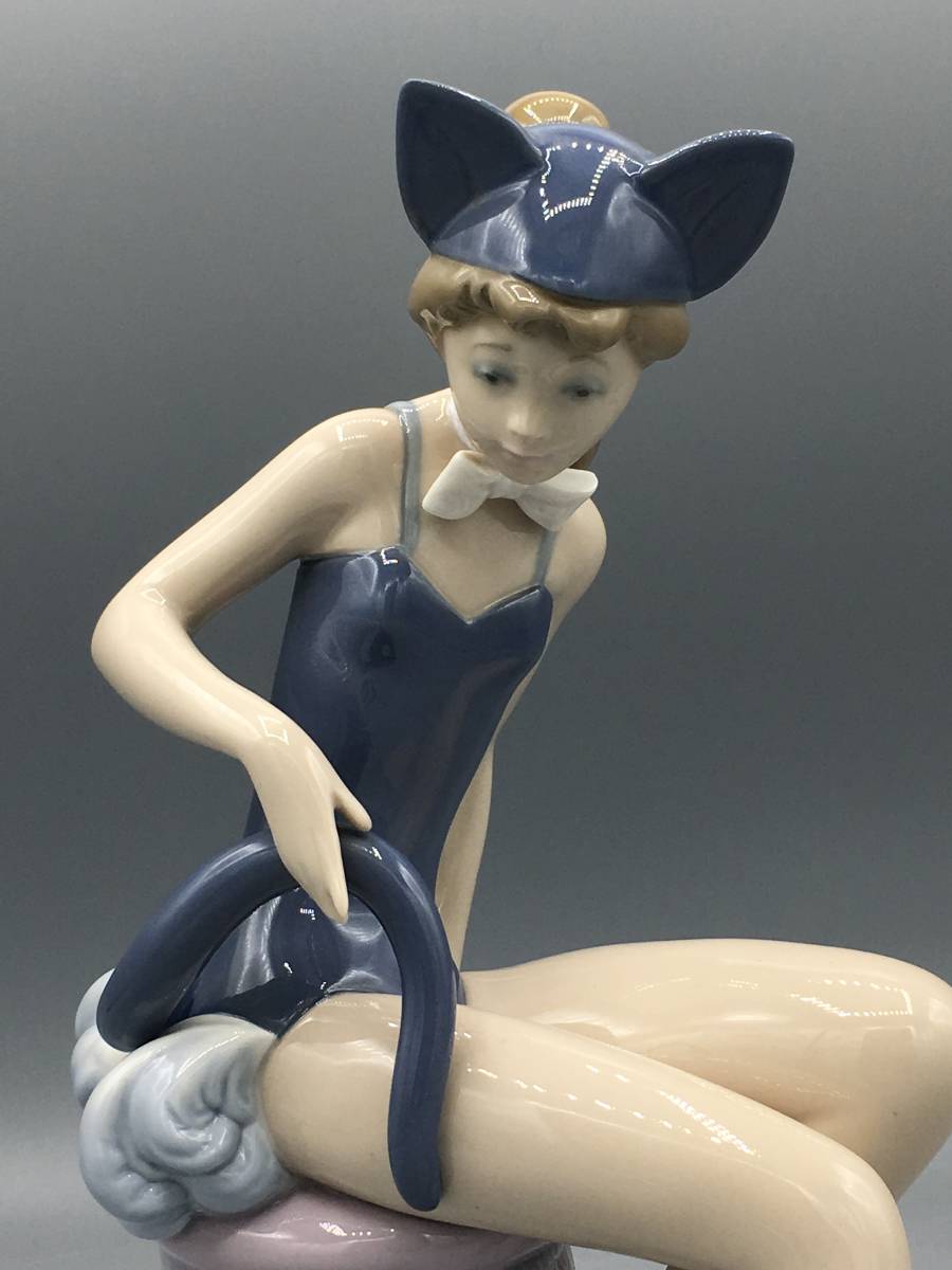 LLADRO 猫 少女 リヤドロ 女の子 レア品 リヤドロ「Repose」フィギュ 