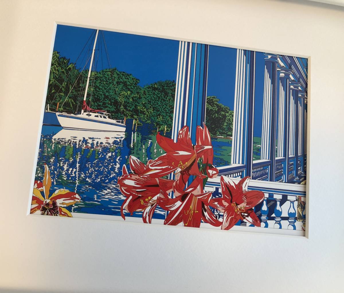 PK額装品 15 永井博 ビームス A4額入 貴重イラスト ポスター風 額装品 永井博 ビームス イラスト広告 A4サイズ額入り ポスター風