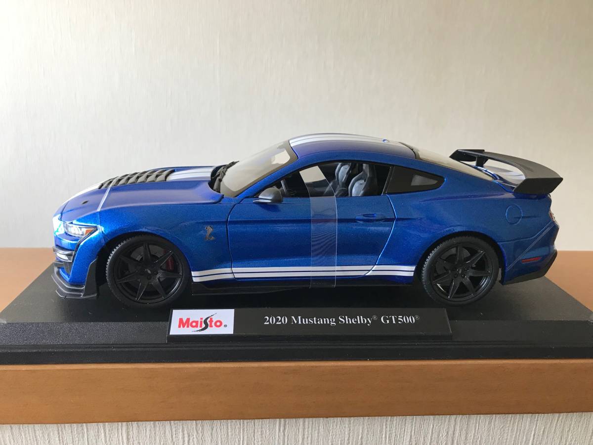 数量限定，送料無料 レア Maisto マイスト 1:18 6+ 2020 Mustang Shelby GT500 ブルー(マイスト)｜売買されたオークション情報、yahooの商品情報をアーカイブ公開 - オークファン マイスト