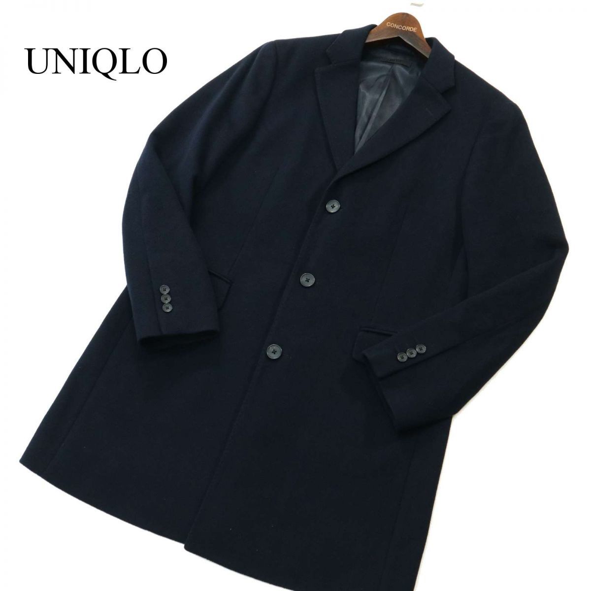 UNIQLO ユニクロ 秋冬☆ ウール カシミヤ チェスター コート Sz.L