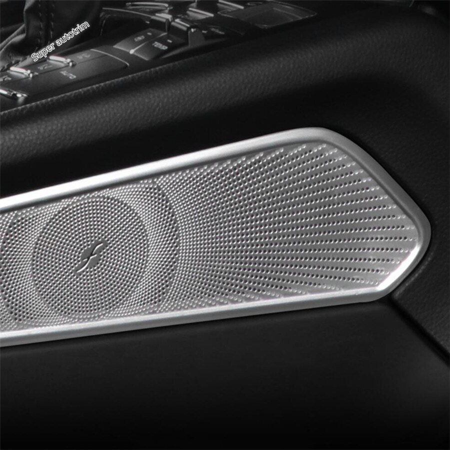 スピーカーカバー 新品 ポルシェ マカン 2014-2020 ステンレス 2pcs 車 内装 装飾 パーツ 中央 センター 交換 カバー カスタム 人気_5