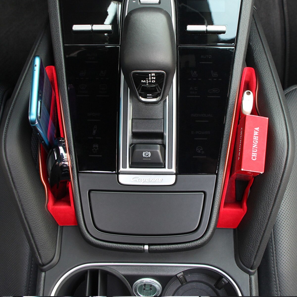 車用 収納ボックス 中央 アームレスト周り 新品 ブラック/レッド/ベージュ ポルシェ カイエン 2011-2017 車 内装 おすすめ パーツ_5