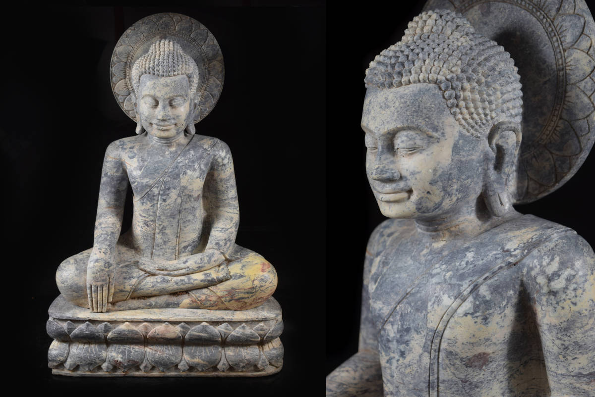 品質保証，豊富な 中国仏教美術 石細密彫刻 チベット仏像 高さ49.2㎝ 26.8kg 観音菩薩釈迦如来 b906(仏像)｜売買されたオークション情報、yahooの商品情報をアーカイブ公開 - オークファン 仏像