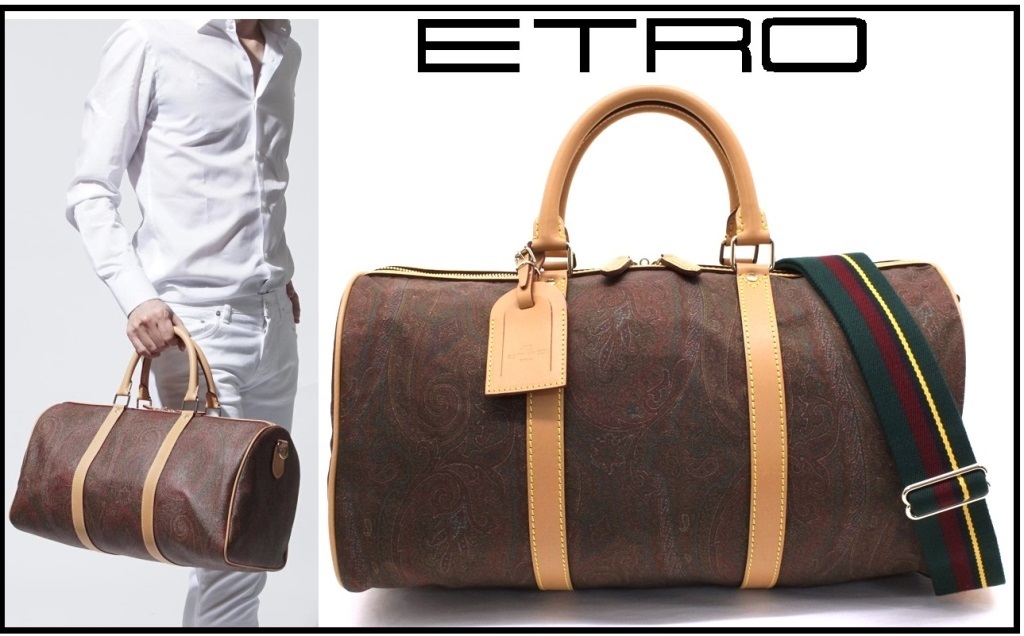 大人気，100%新品 19万 エトロ イタリア製 ペイズリー2WAYボストンバッグ ETRO 1円(かばん、バッグ)｜売買されたオークション情報、yahooの商品情報をアーカイブ公開 - オークファン かばん、バッグ