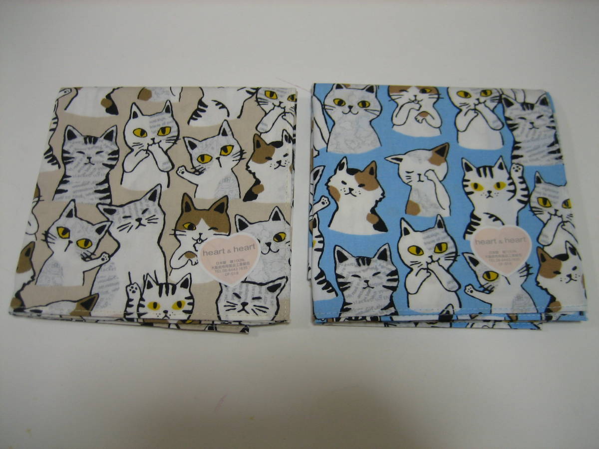大判 可愛い猫柄ハンカチ 日本製 木綿１００ ブルー 女性用 売買されたオークション情報 Yahooの商品情報をアーカイブ公開 オークファン Aucfan Com