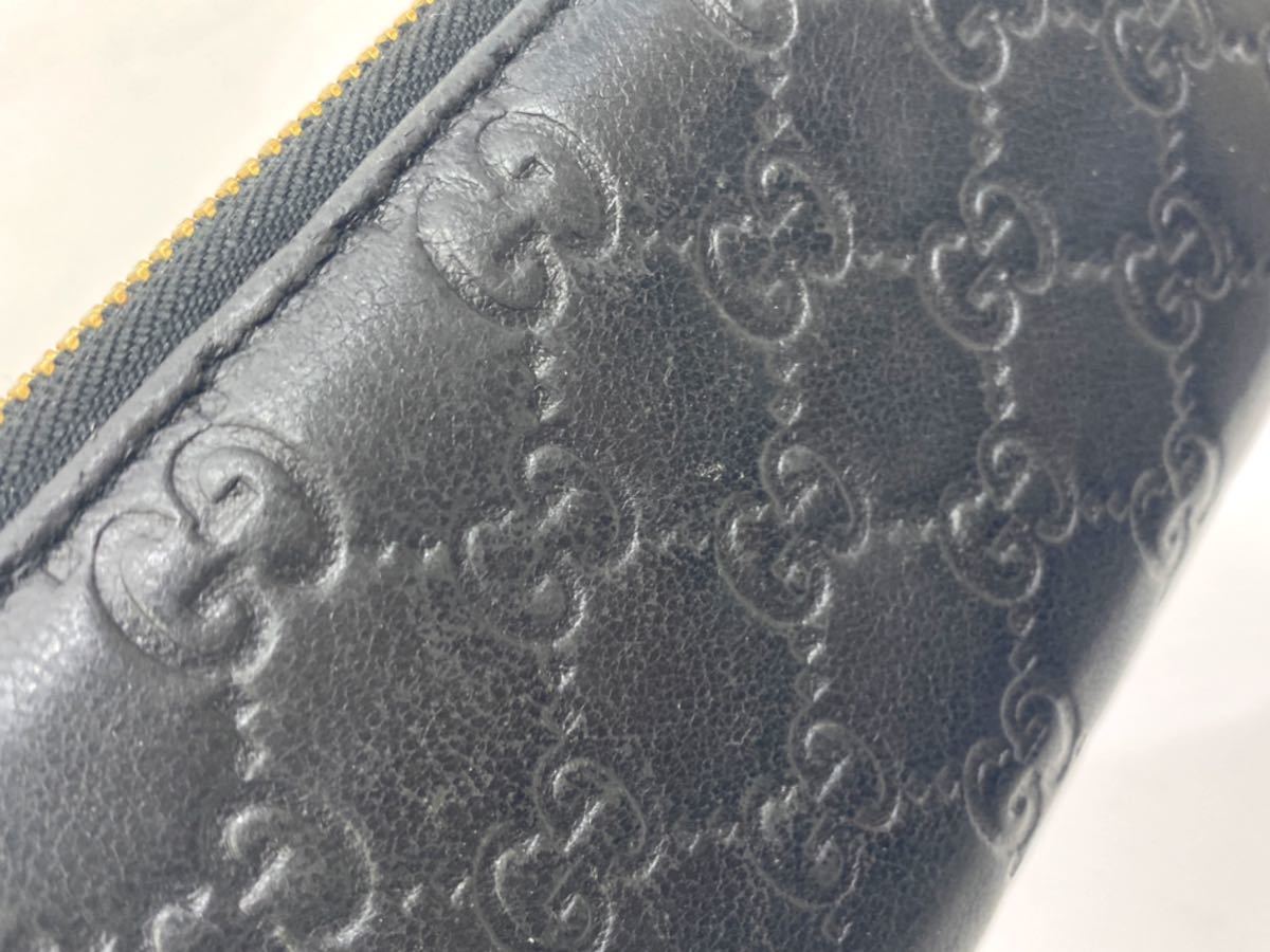 GUCCI グッチ GG柄レザーファスナー長財布 L字型ファスナー財布 