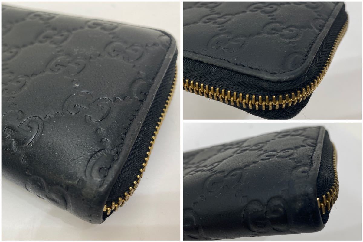 GUCCI グッチ GG柄レザーファスナー長財布 L字型ファスナー財布 