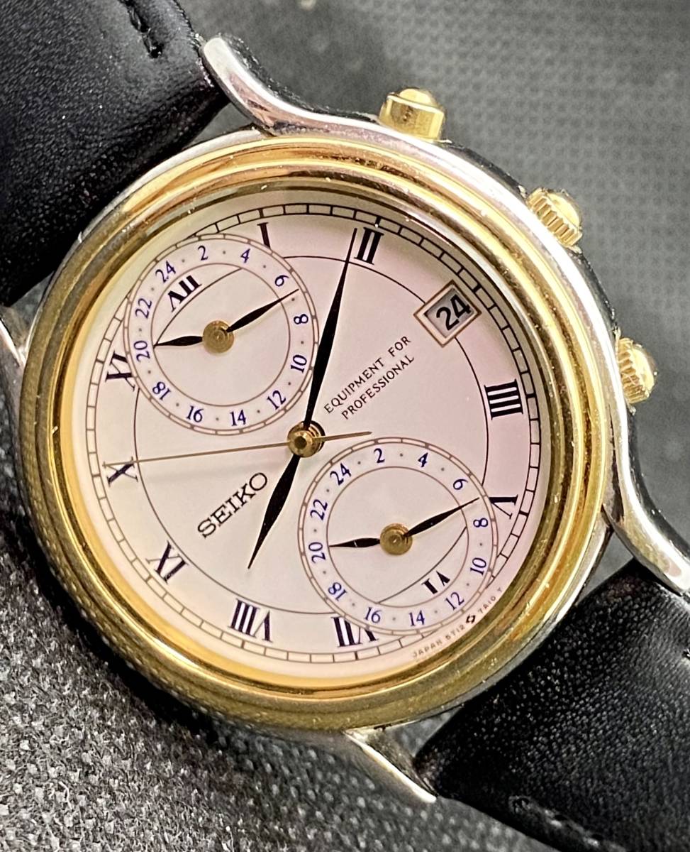 ★☆SEIKO 　3タイムスゾーン　EQUIPMENT　FOR　PROFESSIONAL☆★