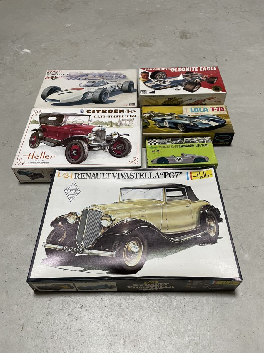(o8)1円 プラモデル車まとめ売り Heller ハセガワ RENAULT VIVASTELLA シトロエン HONDA F1 旧車 当時物 ヴィンテージ レア 1/24 