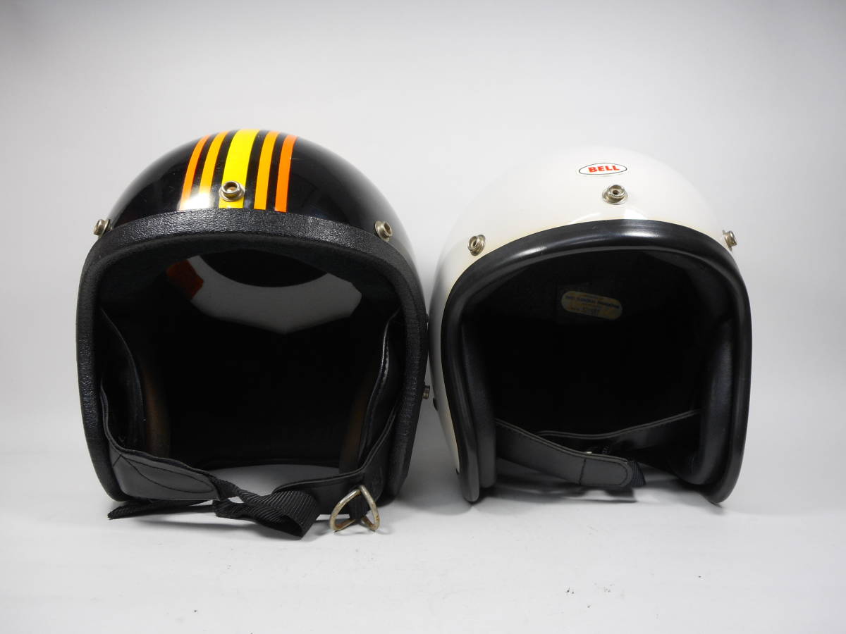 ジェットヘルメット 目深加工済み M 70s BELL R-T 0 ☆ 70年代 黒 1⁄
