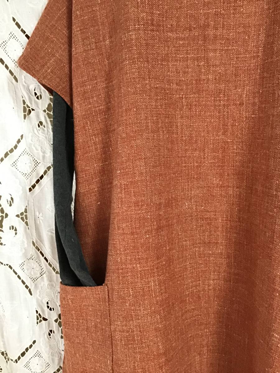 ハンドメイドワンピース OP ジャンバースカート マフラー付 ウール100