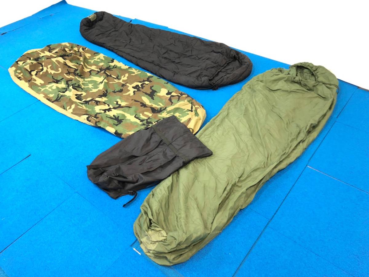 米軍放出品】 寝袋 3点セット 収納バッグ付き シュラフ スリーピング